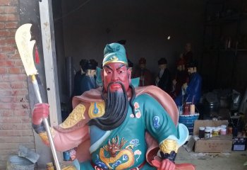 關(guān)公雕塑-玻璃鋼彩繪寺廟大型關(guān)公雕塑