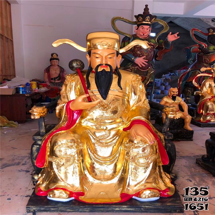 馬王爺雕塑-寺廟供奉神佛不銹鋼仿銅馬王爺雕塑