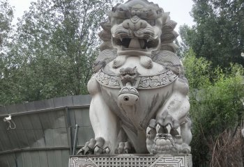 獅子雕塑-公園創意大型大理石石雕獅子雕塑