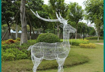 鹿雕塑-不銹鋼鏤空創(chuàng)意戶(hù)外公園鐵藝鹿雕塑