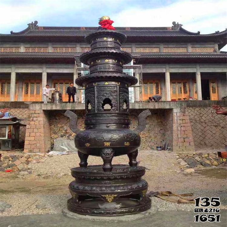 香爐雕塑-寺廟大型文物銅鑄香爐雕塑