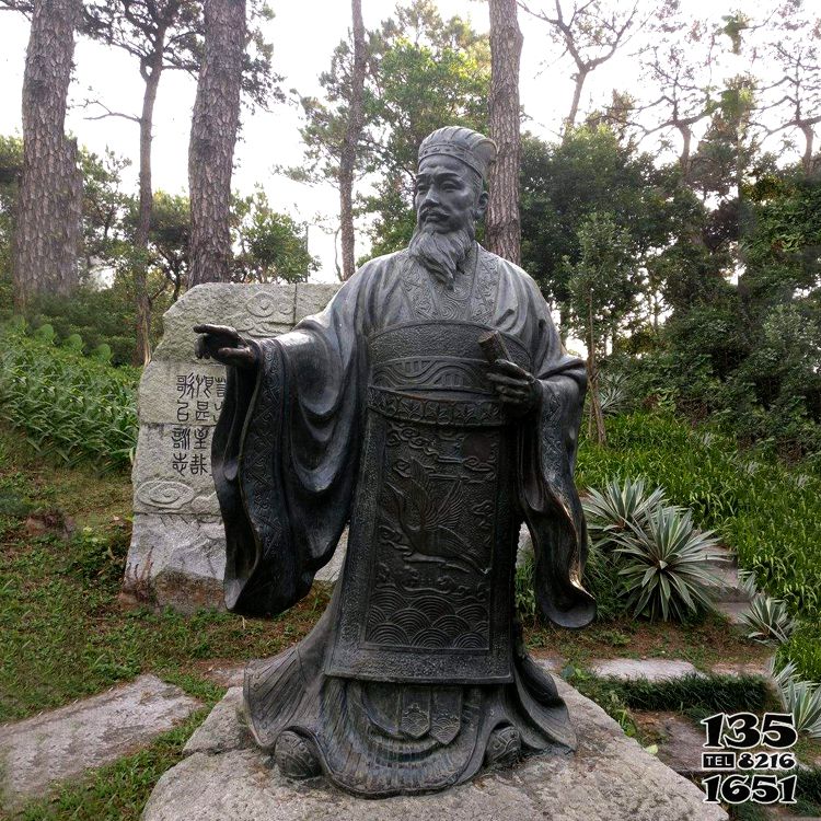 蔡倫雕塑-公園景區歷史名人紙神銅雕蔡倫雕塑高清圖片