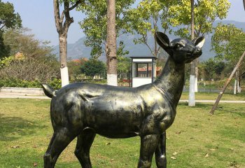 鹿雕塑-公園玻璃鋼仿銅戶外園林景觀鹿雕塑