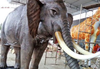 大象雕塑-公園景區不銹鋼仿銅仿真動物景觀大象雕塑、