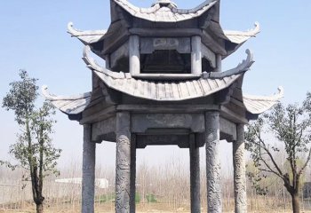 涼亭雕塑-青石仿古建筑復(fù)頂園林戶(hù)外擺放涼亭