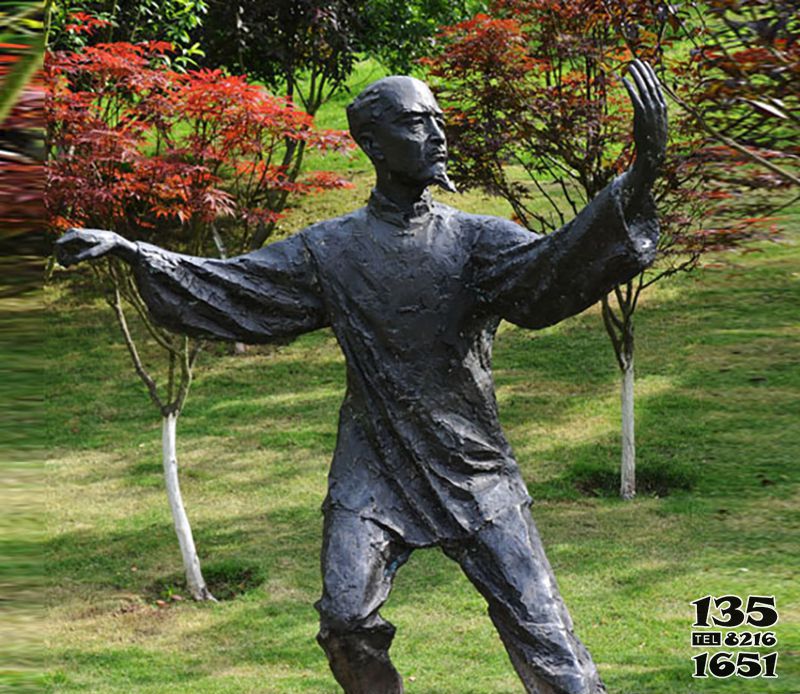 太極雕塑-公園打太極運(yùn)動人物銅雕高清圖片