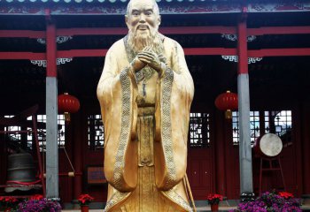 孔子雕塑-旅游景區(qū)擺放先師孔子古代人物銅雕