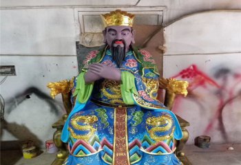 三官雕塑-玻璃鋼彩繪大型仿真戶外寺廟景觀三官雕塑