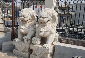 獅子雕塑-公園創(chuàng)意大理石石雕獅子雕塑