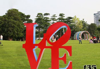 LOVE雕塑-公園里擺放的不銹鋼創意LOVE雕塑