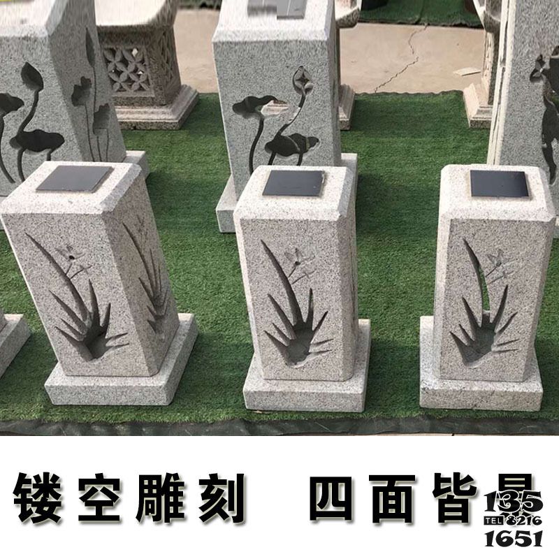 燈籠雕塑-柱頭燈太陽(yáng)能石燈籠鏤空雕刻現(xiàn)代風(fēng)大理石別墅庭院擺件草坪燈高清圖片