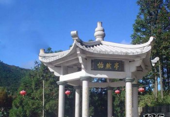 涼亭雕塑-農(nóng)場(chǎng)景觀戶(hù)外擺放漢白玉仿古建筑怡然亭