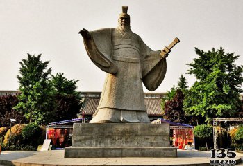 “魏武揮鞭” 雕塑亮相亳州 曹操像高8米