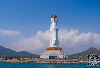 觀音雕塑-戶外景區大理石石雕大型三面觀音雕塑