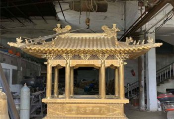 香爐雕塑-大型室內擺放鍍金仿古長形祭祀祈福燒紙寺院香爐雕塑