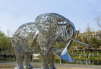 大象雕塑-公園不銹鋼鏤空創(chuàng)意戶(hù)外大型大象雕塑