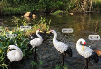 鶴雕塑-戶(hù)外景區(qū)池塘休息滴鶴雕塑