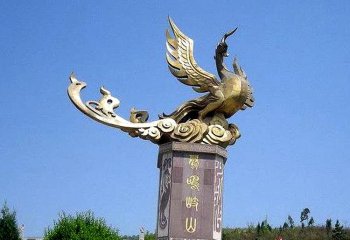 鳳凰雕塑-廣場(chǎng)不銹鋼浮雕飛翔的鳳凰雕塑