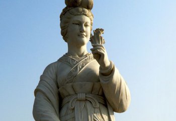 花神雕塑-十二花神之十二月水仙花梁玉清漢白玉古代美女雕像