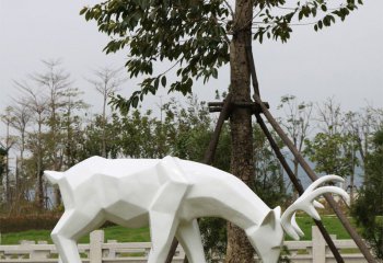 梅花鹿雕塑-戶(hù)外景觀(guān)裝飾品擺件低頭覓食的梅花鹿雕塑