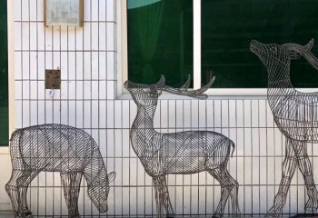 梅花鹿雕塑-公園大型景觀(guān)不銹鋼鏤空梅花鹿雕塑