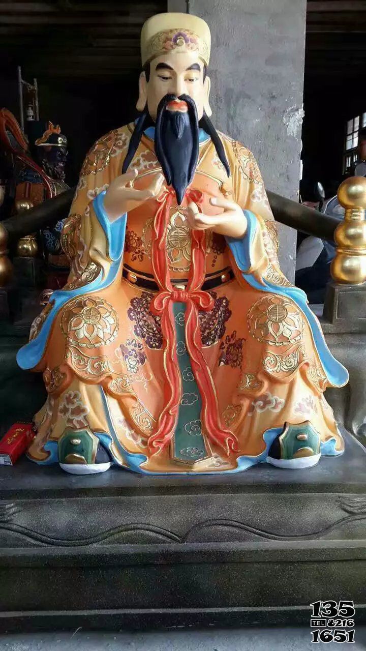 財(cái)神雕塑-君財(cái)神柴榮銅玻璃鋼彩繪寺廟供奉財(cái)神雕塑高清圖片