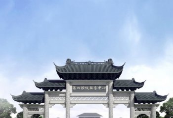 牌坊雕塑-殯儀館五門(mén)景觀(guān)青瓦斗拱牌樓坊