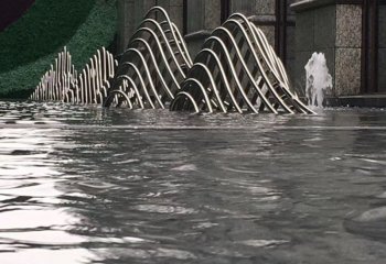 假山雕塑-別墅戶(hù)外水池水景假山不銹鋼雕塑