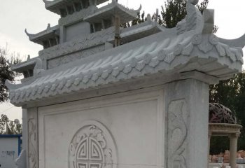 影壁雕塑-寺廟入口擺放大理石景觀(guān)影壁雕塑