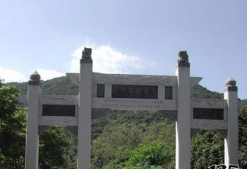 牌坊雕塑-景區(qū)陵園三門簡易石牌坊