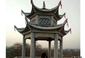 涼亭雕塑-中式庭院陽(yáng)臺(tái)裝飾擺放雙層六角休閑涼亭雕塑