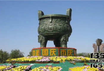 鼎雕塑-戶外廣場(chǎng)國(guó)慶創(chuàng)意不銹鋼仿銅噴漆鼎雕塑