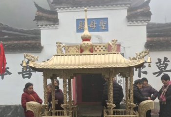 香爐雕塑-祠堂道觀上香祈福鍍金香爐雕塑