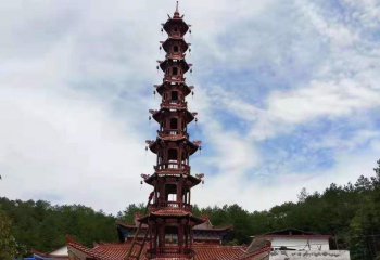 佛塔雕塑-寺廟景點(diǎn)擺放鑄鐵千佛塔裝飾擺件　