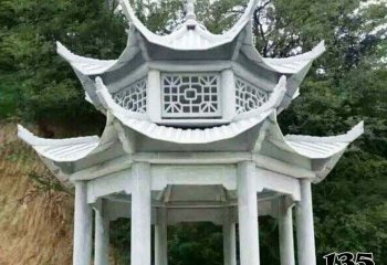 涼亭雕塑-小區(qū)花園戶(hù)外擺放雙層鏤空涼亭雕塑