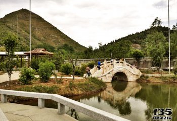 欄桿欄板雕塑-公園池塘走廊簡易花崗巖石柱子欄桿