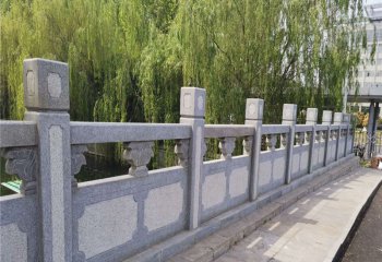 欄桿欄板雕塑-學(xué)院公園石橋芝麻灰扶手欄桿雕塑