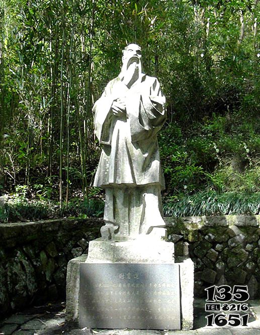 謝靈運(yùn)雕塑-城市花園擺放古代著名山水詩(shī)人謝靈運(yùn)石雕塑像高清圖片