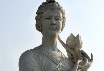 古代美女褒姒，白玉雕像惟妙惟肖 