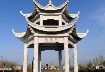 涼亭雕塑-公園廣場(chǎng)青石雙層浮雕休息區(qū)擺放涼亭