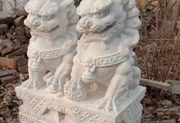 獅子雕塑-園林漢白玉石雕浮雕仿真戶外景觀獅子雕塑