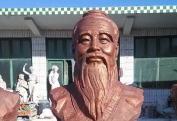 孔子雕塑-學校歷史名人頭像玻璃鋼仿銅人物孔子雕塑