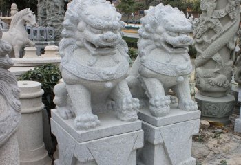 獅子雕塑-祠堂大理石石雕鎮(zhèn)宅辟邪獅子雕塑