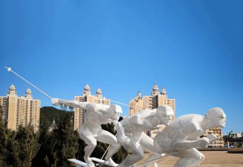 滑雪雕塑-不銹鋼滑冰人物戶外體育館滑雪抽象運(yùn)動主題景觀雕像