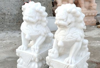 獅子雕塑-漢白玉石雕戶(hù)外招財(cái)獅子雕塑