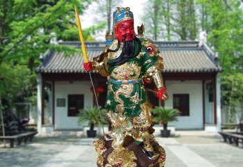 融合古風與現(xiàn)代藝術(shù) 彩繪玻璃武財神關(guān)公雕像