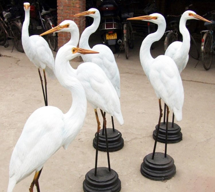 玻璃鋼仿真白鷺-玻璃鋼仿真白鷺雕塑公園動物雕塑