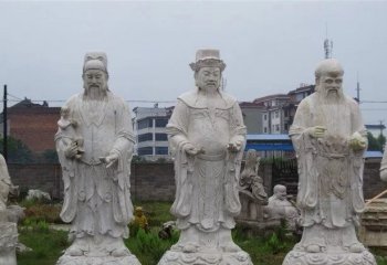 福祿壽神像石雕-大理石福祿壽神像雕塑