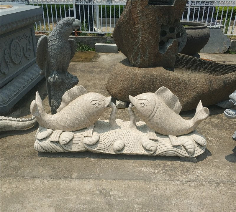 公園小區(qū)鯉魚(yú)石雕-公園石雕魚(yú)高清圖片