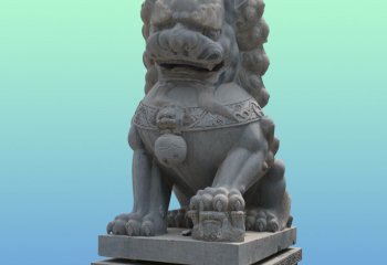 青石雕石獅子-青石雕刻鎮(zhèn)宅看門獅子